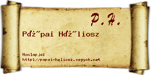 Pápai Héliosz névjegykártya